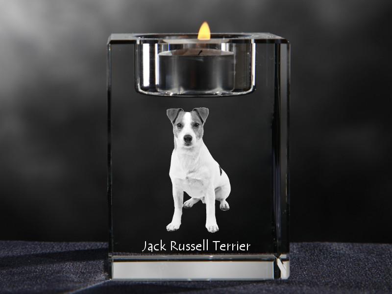 Jack Russell Terrier – Candle holder with dog photo, crystal tealight holder | Art-Dog