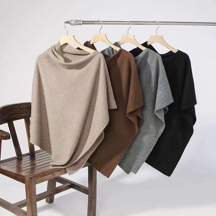 2024 Xale Capa Grande de Lã Merino Tricotada para Mulher