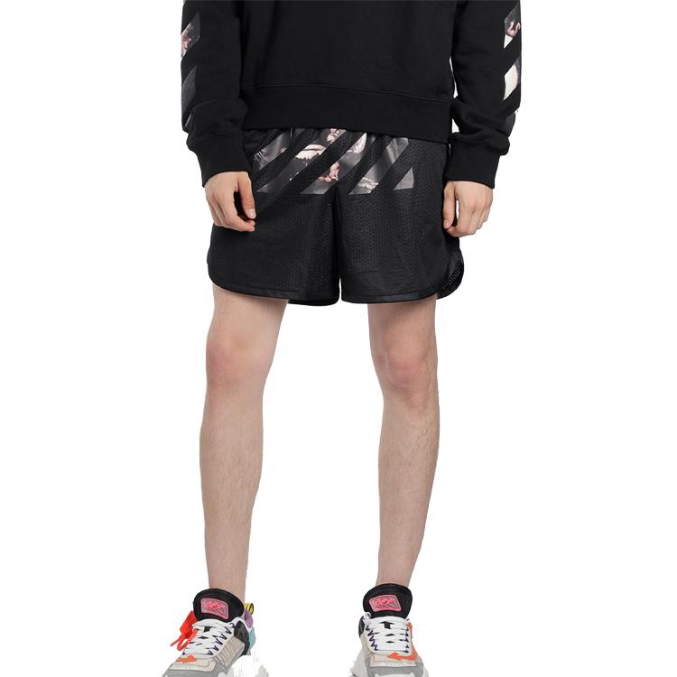 Off-White Caravaggio Arrows Mesh Shorts Black/Multicolor Men Streetwear OMCI005S201010041088
