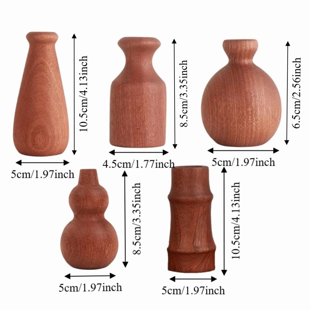 Minimalism Flowerpot Floral Arrangement Tabletop Decor Simple Wooden Vase  Office Desk