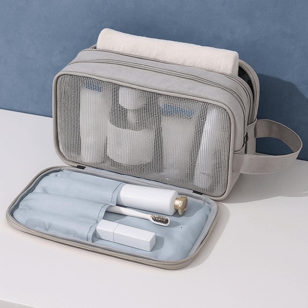 Large Capacity Travel Makeup Bag Dry Wet Separation Beauty Wash Pouch  Bathroom Organizer