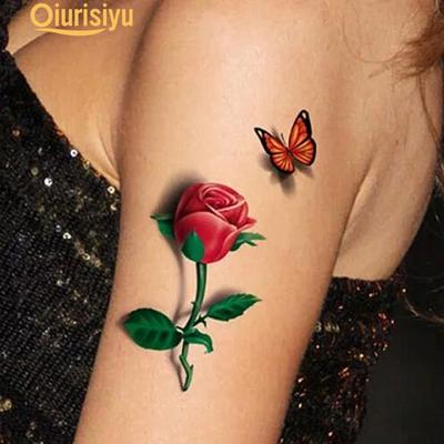 3D Temporary Waterproof Body Art Butterfly Flower Tattoo Sticker