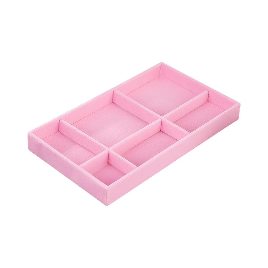 1PC, Flocking Jewelry Box Jewelry Tray, Color: Pink