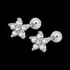 1Pc Women Cubic Zirconia Flower Ear Stud Earring Piercing Cartilage Jewelry Gift