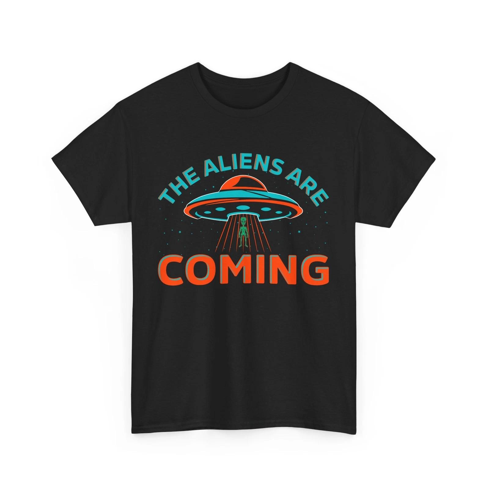 The aliens are coming Shirt | Space Exploration T-Shirt | Alien UFO Graphic Tee L