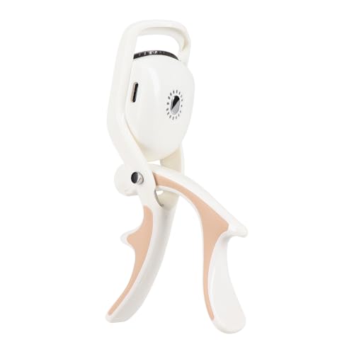 Triplanning Hot Eyelash Curler, Clamp Type, 3 Temperature Settings, Long-Lasting, White