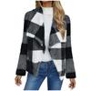 Ladies' Fashionable V Neck Long Sleeved Pocket Color Blocked Cardigan Flannel Warm Sleepwear Jacket