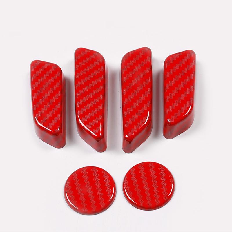For Tesla Model 3 Model Y Carbon Fiber Color Seat Adjust Switch Button Trim Cover Black ABS Car Interior Accessories