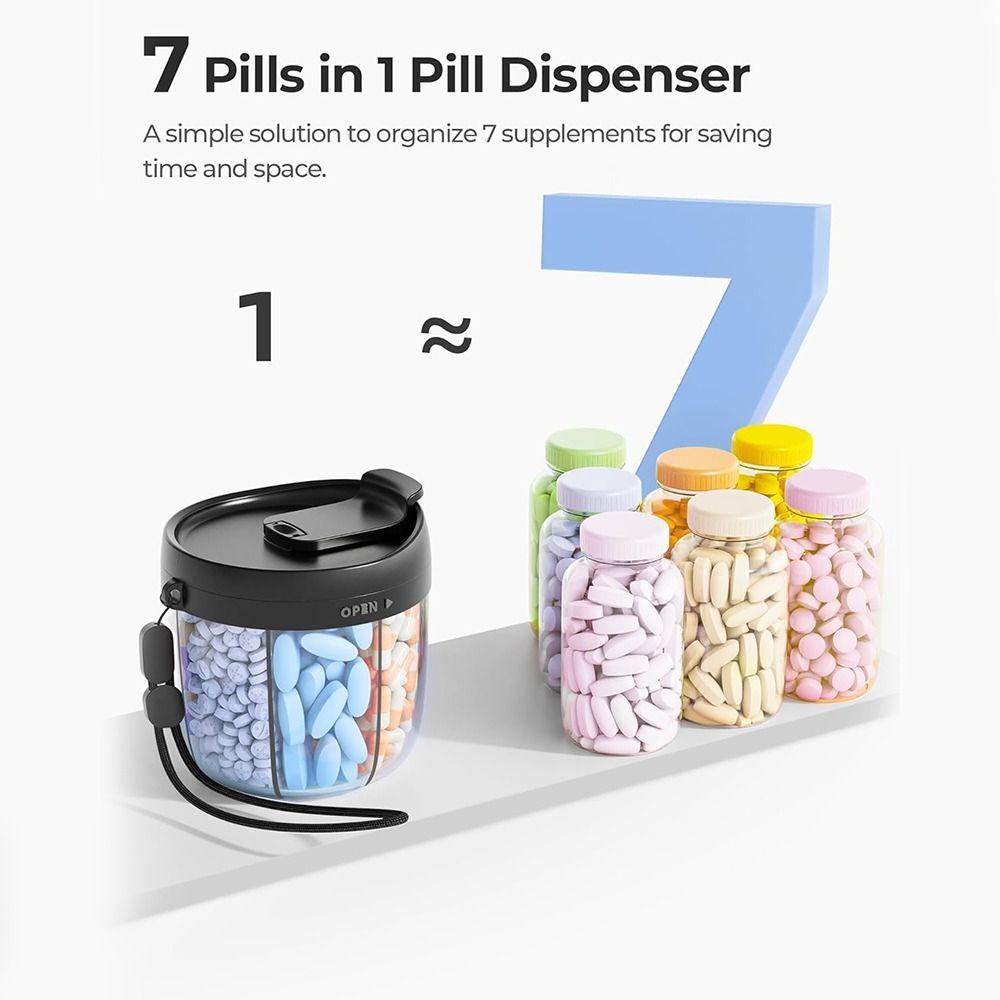 With 7 Large Compartments Pill Container Pill Bottle Organizer  for Travel Supplement Organizer