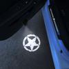 LLC3 2PCS For 2 Door Five-Pointed Star Logo USB Rechargeable Car Door LED HD Courtesy Welcome Lights For Jeep Fiat Ford Opel Hyundai