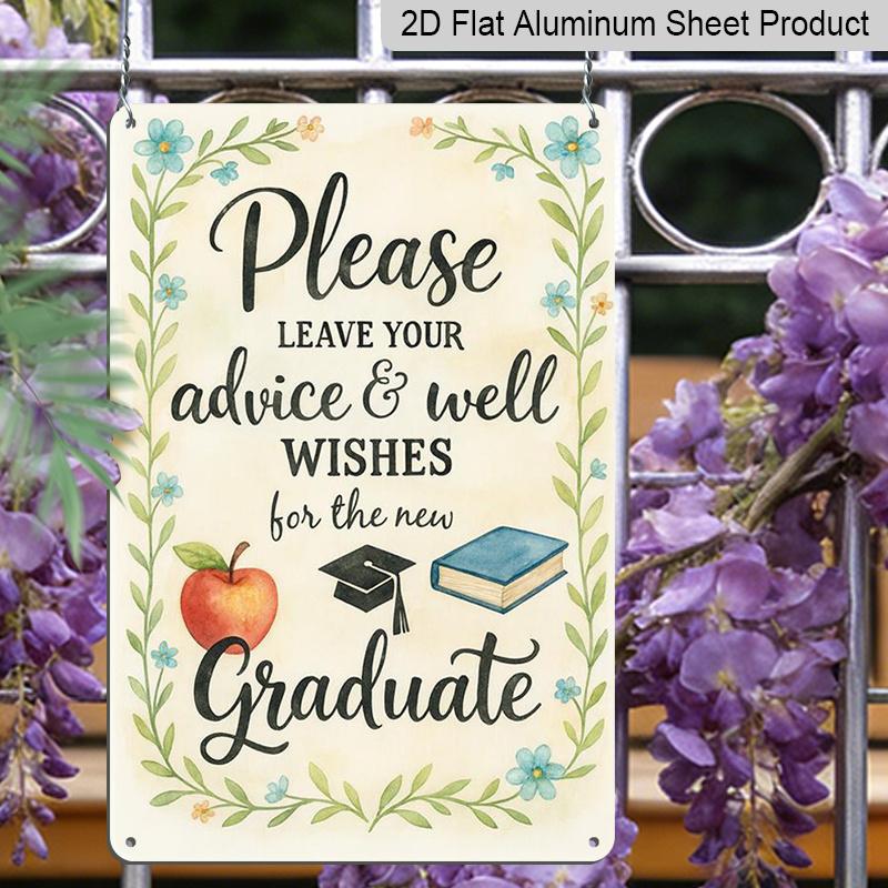 2D Flat Aluminium Decorative Signs and Plaques for Graduates: Distinctive Wall Art Featuring Advice and Well-Wishes for Fresh Starts - Great for