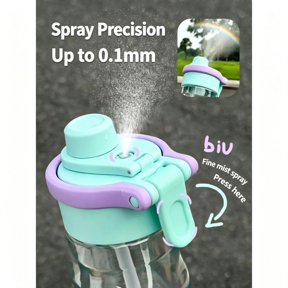 With Straw Drinking Bottles Portable Drinking Cup Outdoor Goods Spray Bottle Outdoor