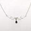 Gothic Vampire Bat Clavicle Chain Sweater Necklace Halloween Witch Bat Waterdrop Pendant Necklace Gift for Bat Lover