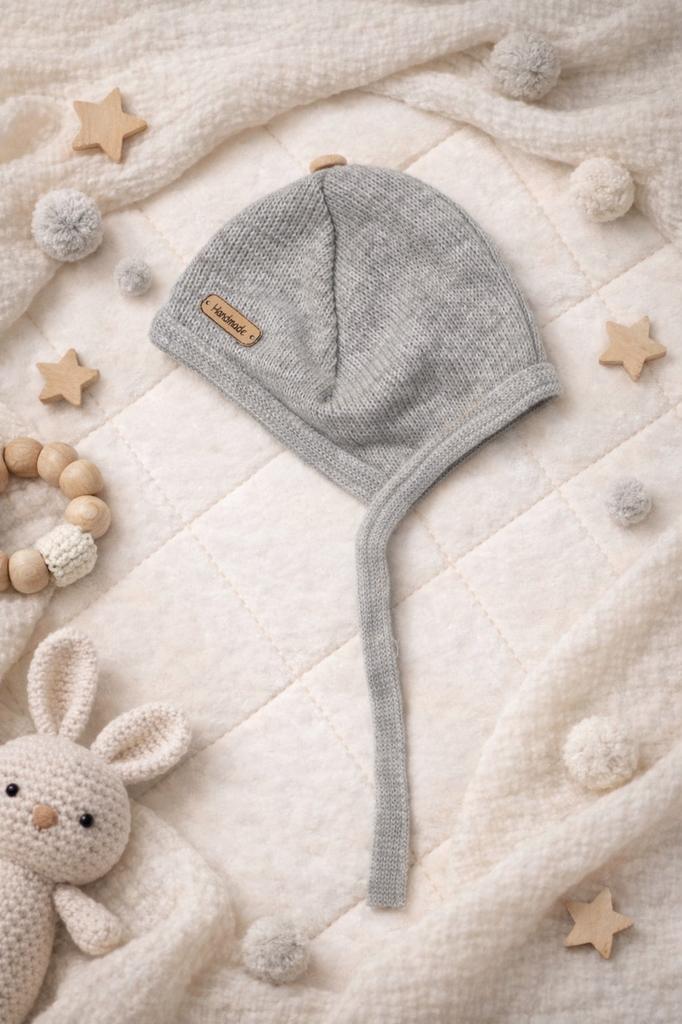 Children' Hat 44-46 Tied Covers the Ears Spring Autumn Dartomik Ash
