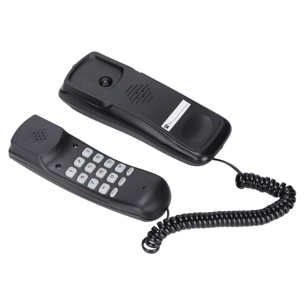 Home Telephone Multifunction Wall Mountable Telephone for Office Home Hotel BathroomBlack