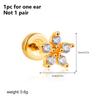 1PC Stainless Steel Star Moon Sun Stud Earrings For Women Simple Daily Wear Cartilage Piercing Earring Punk Unisex Rock Jewelry
