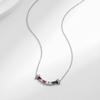 MODIAN 925 Sterling Silver Smile Square Rainbow Colorful Zirconia Pendant Necklace Fashion Neck Chain For Women Fine Jewelry
