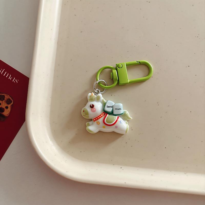 1/5ks Roztomilý Kreslený Poník Klíčenka Kreativní Kawaii Pryskyřice Kůň Závěsné Dekorace Batohu Příslušenství Dárky Roku Koně