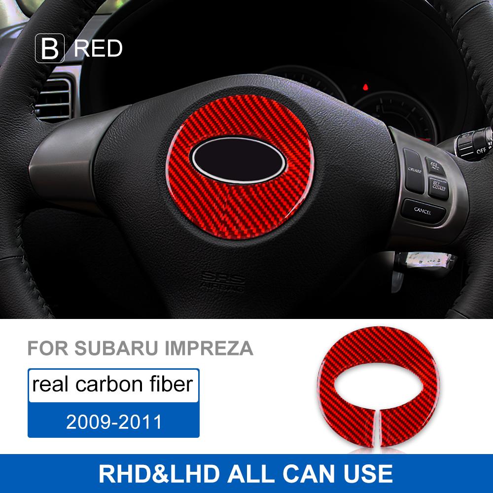 Real Carbon Fiber Sticker For Subaru Impreza 2009 2010 2011 Car Steering Wheel Stickers Strip Interior Trim Auto Accessories