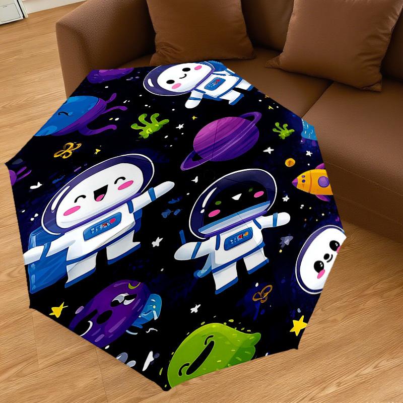 1PC space explorer space creature Umbrella-8-Rib Reinforced Portable Folding Travel Suitable for All Seasons Outdoor Daily Use-J398