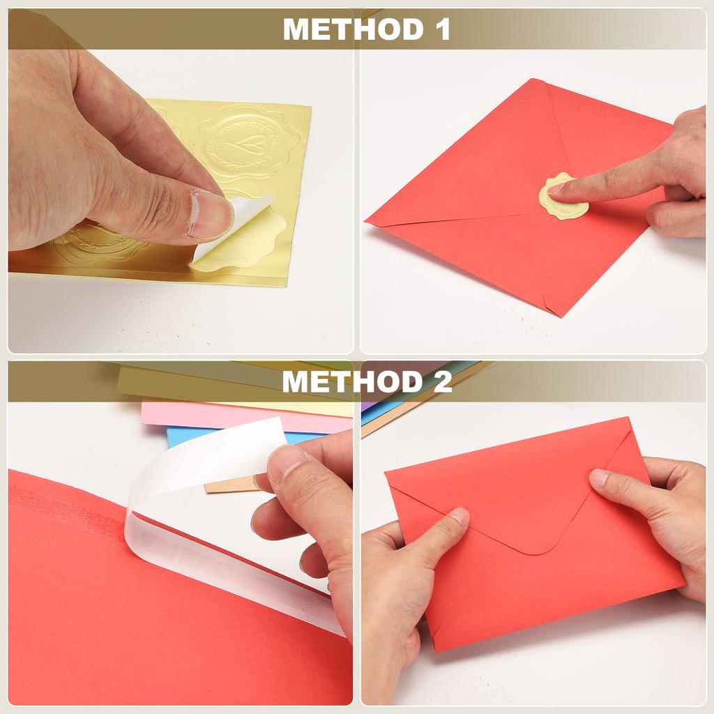 20Sets 4x6 Blank Cards and Envelopes V Flap A6 Envelopes with Cardstock & Gold Stickers for Greeting Cards Wedding Invitations