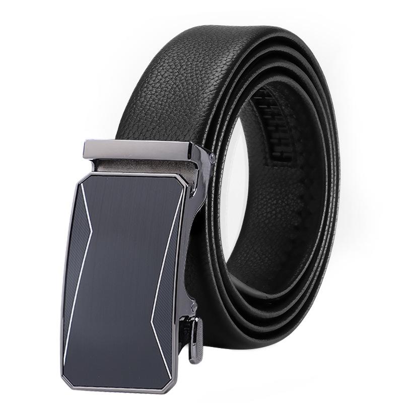 

Мужской ремень из натуральной кожи с автоматической пряжкой, повседневный, простой, деловой, мужской, из воловьей кожи, модный, универсальный, мужской ремень для брюк 130cm