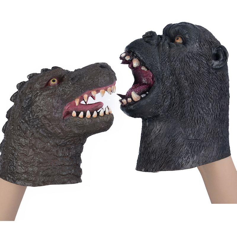 Godzilla Vs King Kong Latex Mask Hand Puppet Kids Funny Educational Plush Toy
