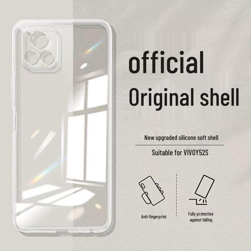 Vivo Y54S Liquid Silicone Anti-Fall Phone Case - Solid Color, Full Coverage, Straight Edge Design