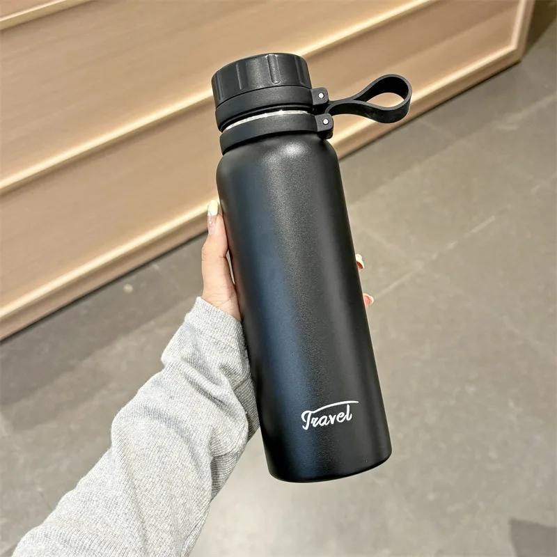 

Простая термокружка большой емкости для мужчин и женщин, красивая портативная чашка для воды из нержавеющей стали с отделением для чая 650 ml