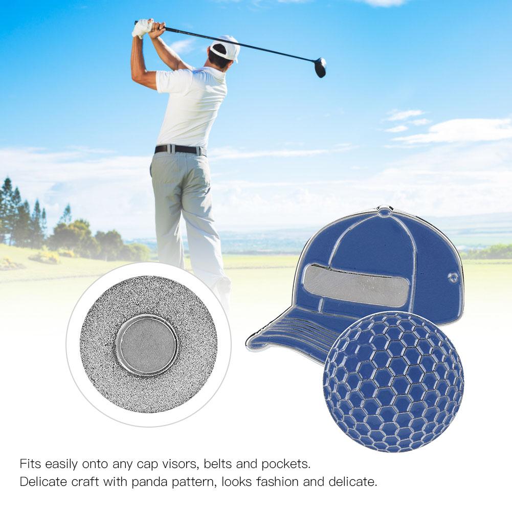 Durable Outdoor Metal Magnetic Golf Ball Mark with Hat Clip Golfer Accessory(blue Hat)