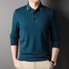 Lapel Long-sleeved T-shirt Men's Embroidered Trendy T-shirt Spring and Autumn New Men's Polo Top