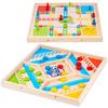 Holz 2-Spieler Bumper Schach & Ludo Interaktives Tischspiel für Eltern und Kinder