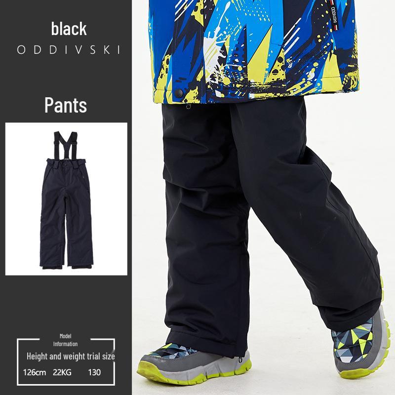 Oddivski Unisex Children s Thickened Snowproof Ski Bib Pants 120