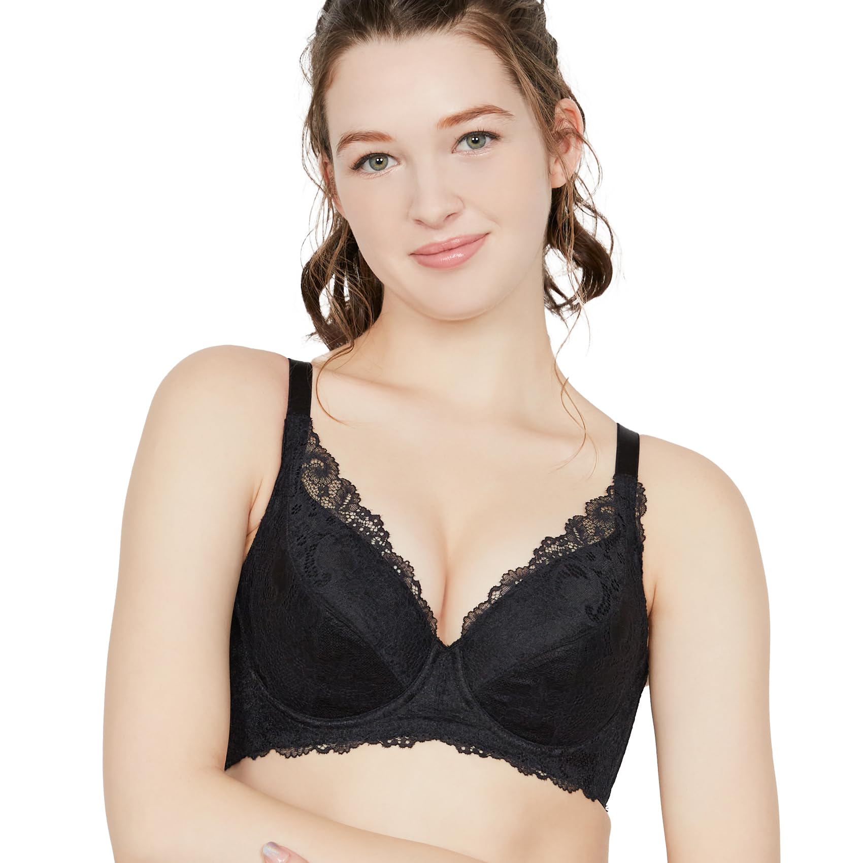 

HEAVEN Japan Dontokoi Bra Full Cup Bra Large Size Dontokoi Bra High Side Sexy Slim Back Comfortable Up to K Cup (Black) чёрный