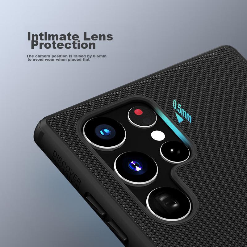 NILLKIN Samsung S22 Ultra Phone Case, Matte Pro Full Coverage Airbag Shockproof Dirt-Resistant Protective Cover with Hard Shell And Soft Edges, Black