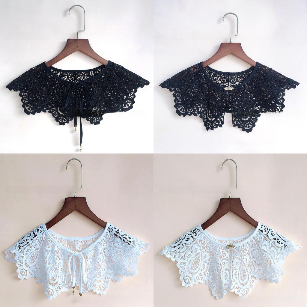 Hanfu Cloud Shoulder Embellishments With Flower Lace For Women Fashion Accessories
