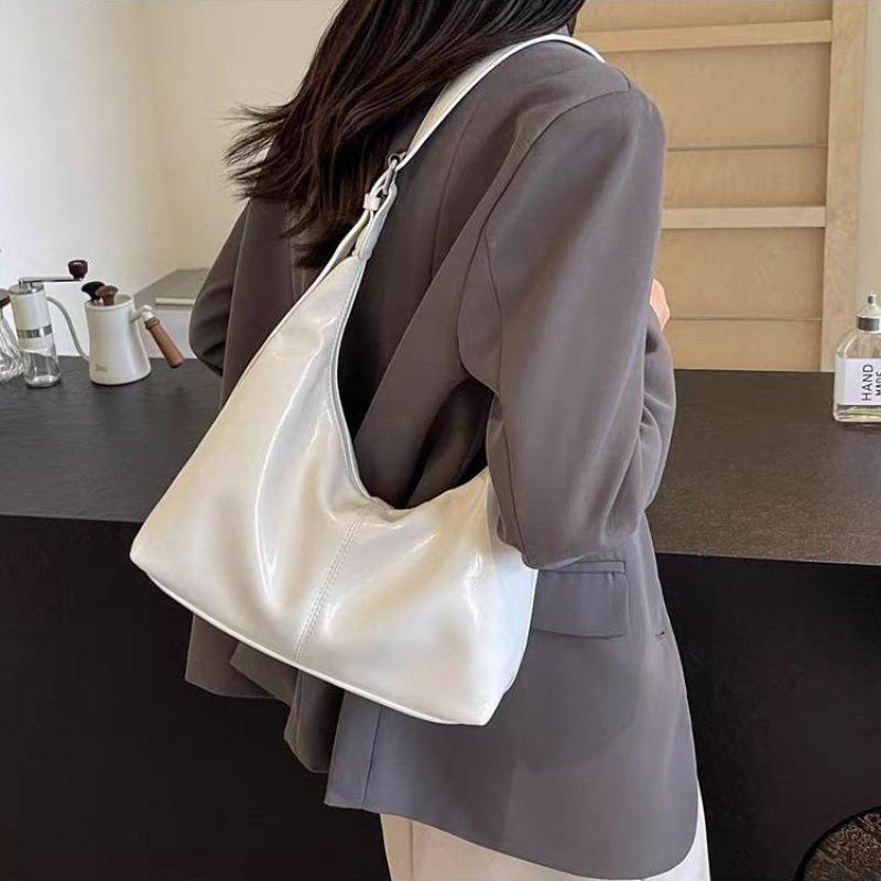 

zZZ 2024 Женская повседневная сумка-тоут большой вместимости: Мягкая, универсальная сумка кроссбоди и на плечо белый