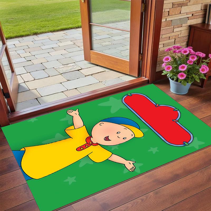 Anti‑Slip Crystal Velvet Floor Rug, Caillou Design Carpet for Indoor Living Bedroom Home Decoration