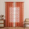 Sheer Lace Curtains for Bedroom Ivory Elegant Grommet Curtains Scalloped Edges Floral Kitchen Window Curtains  Panels Drape Soft