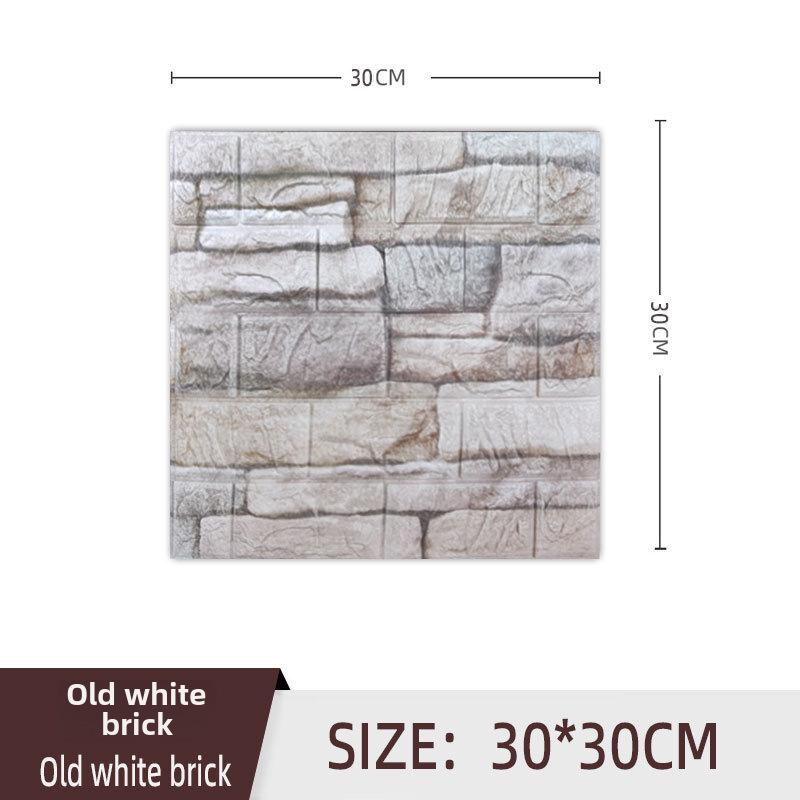 3D XPE Foam Self-Adhesive Brick Wall Stickers, 30x30cm, Small Size