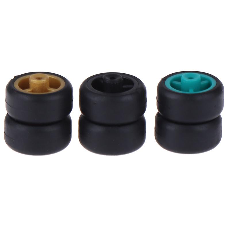 1/64 Wheels For Hotwheels With Rubber Tire Hollow Shaft Model Car Modified Parts