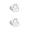 Halloween Cute Ghost Love Spider Web Ghost Disposable Temporary Tattoo Sticker