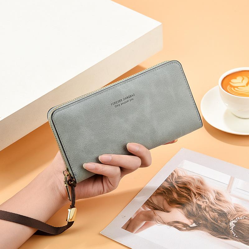 

Элегантный женский длинный кошелек-клатч, многофункциональный держатель для карт, карман для телефона, кошелек для монет, практичный органайзер, блокировка RFID темно-синий