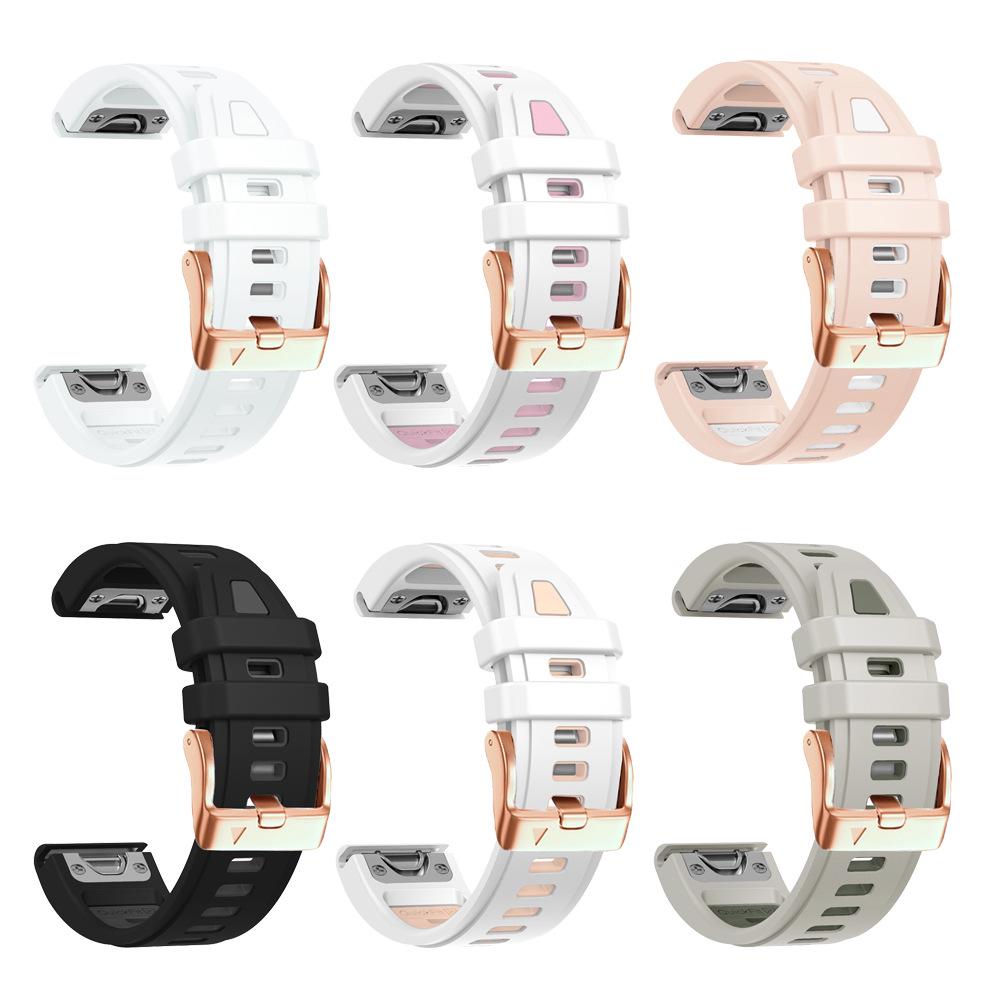 Fibbia Oro 20mm Cinturino in Silicone per Garmin Fenix8 43mm/7S Pro/6S Pro