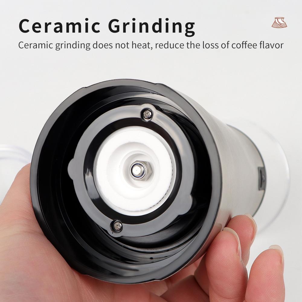 1200mAh Stainless Portable Electric Coffee Grinder Ceramic Grinding Coffee Beans Grinder USB Rechargeable Kitchen Smash Machine