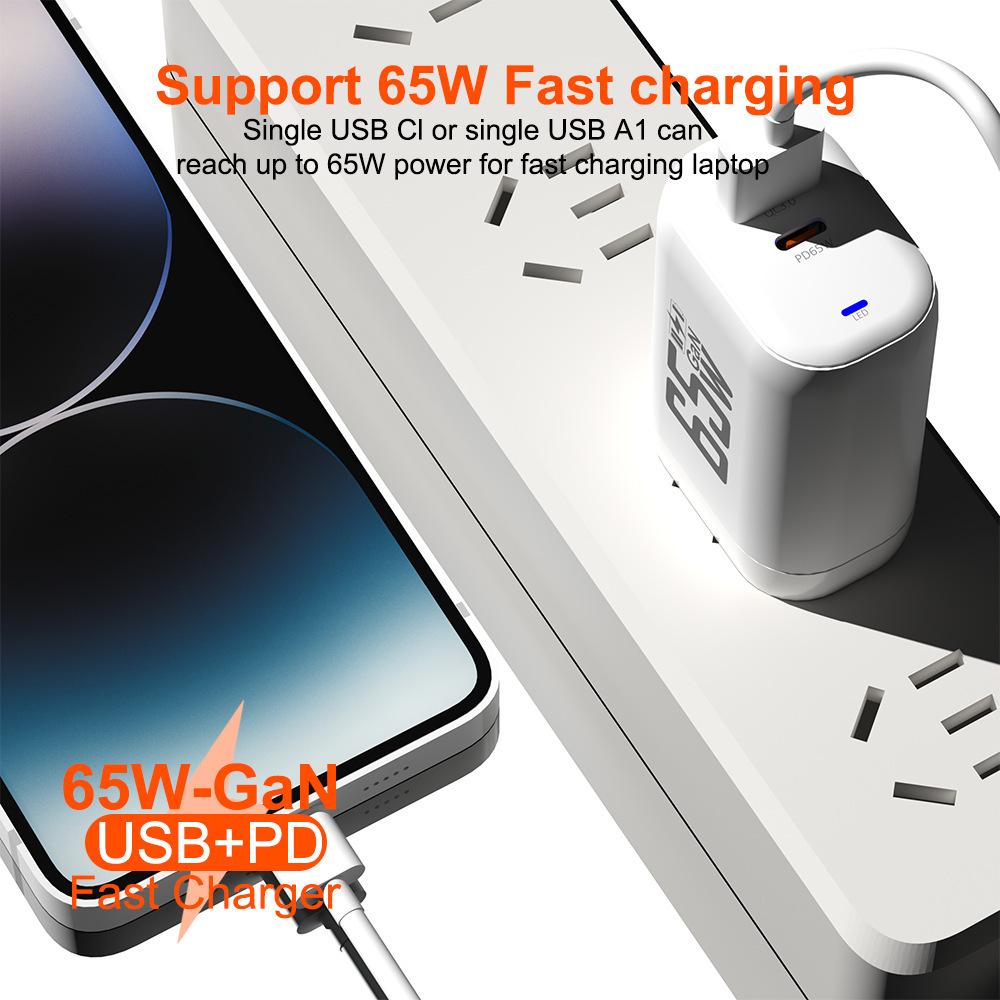 65W nabíječka GaN USB typu C Rychlá nabíječka PD 45W QC3.0 Rychlá nabíječka USB C typu C pro Macbook Laptop iPad iPad iPhone 15 Samsung