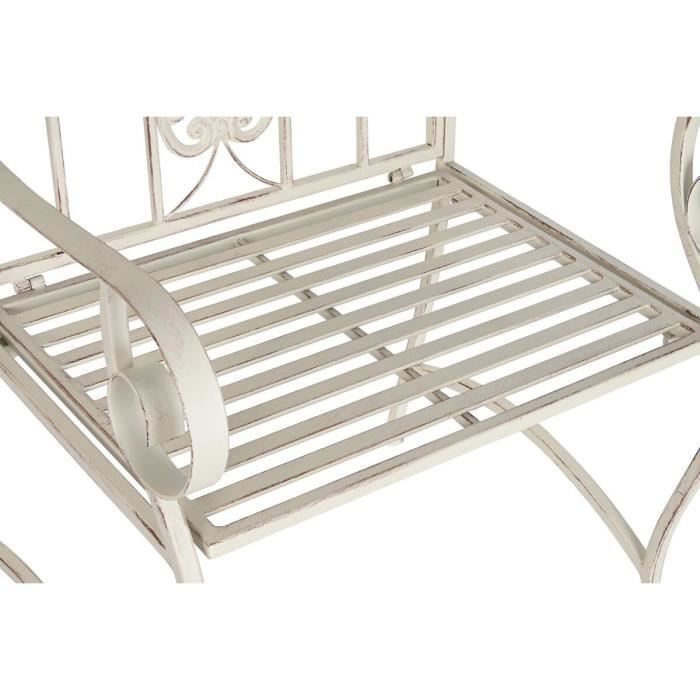 Chaise De Jardin - Métal - Blanc - 63x52x98 Cm - Stable Et Durable - Usage Extérieur