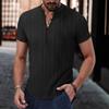 Summer Men's Stand Up Collar Casual Short Sleeved Shirt