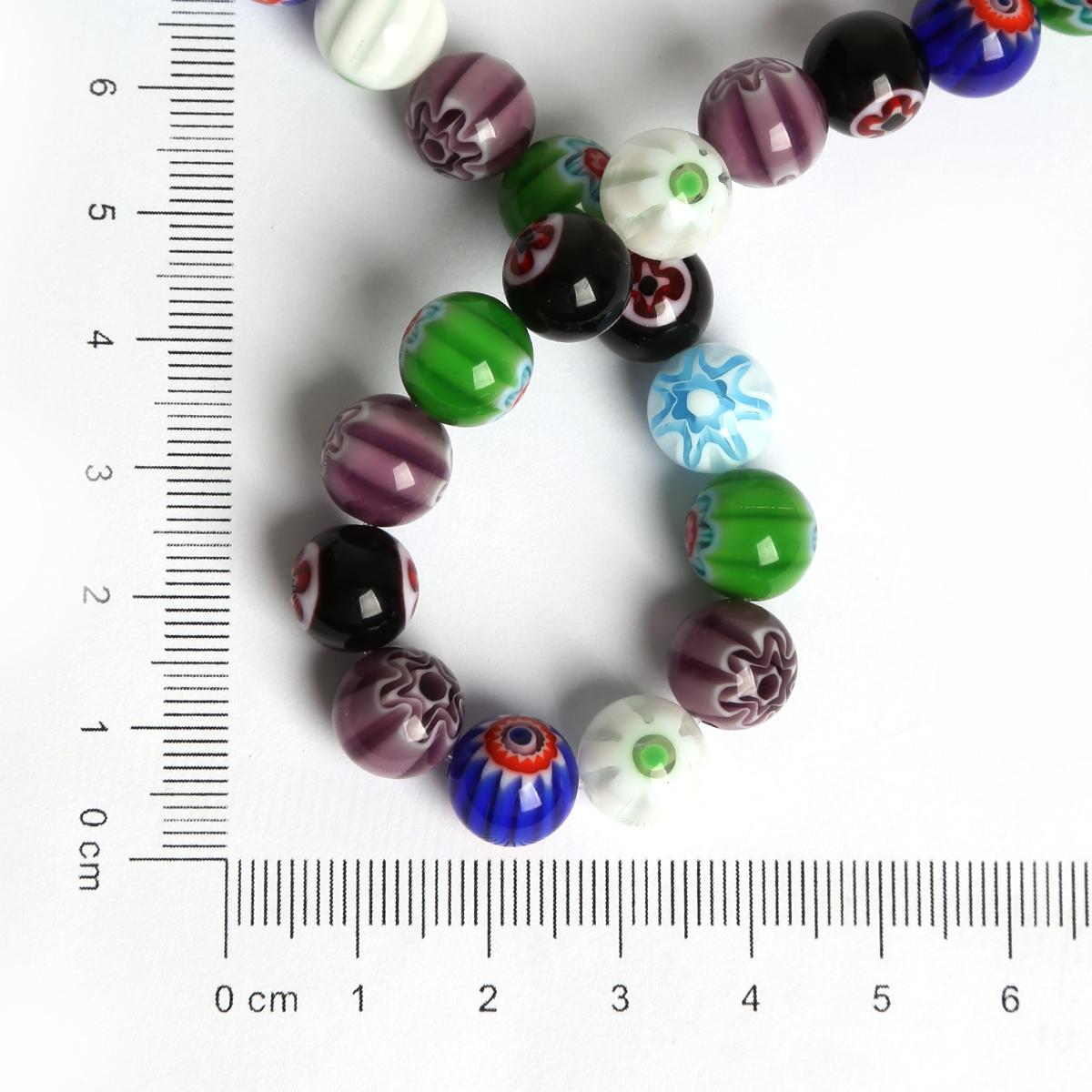 

39-95 шт цветочные стеклянные бусины свободные круглые бусины для изготовления ювелирных изделий DIY браслет аксессуары для ожерелья 10mm 39pcs