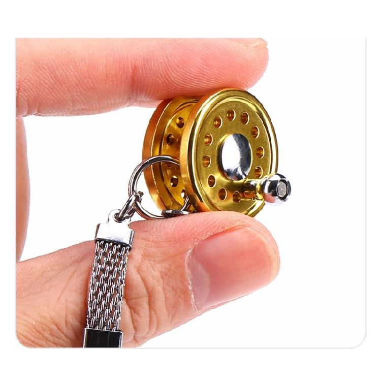 Small And Lightweight Fish Reel Keychain Pendant High Quality Aluminum Keyrings Perfect For Adventurers And Style Lovers